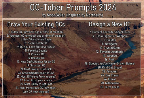 Oh, By The Way, I'm Thinking Of Doing OC-tober, Specifically This Prompt List