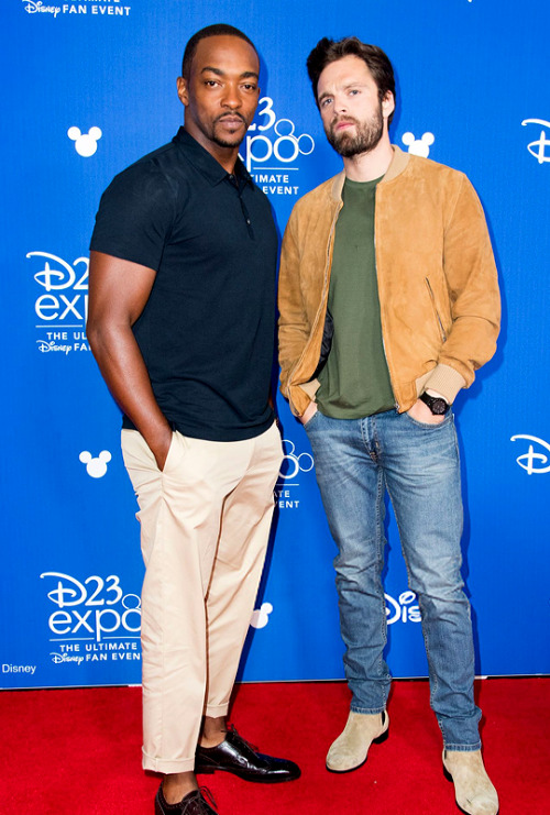 sebastianstansource:Sebastian Stan and Anthony Mackie at Disney’s D23 Expo 2017.