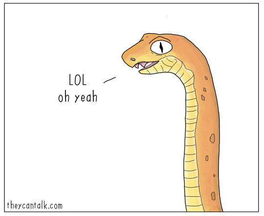 theycantalk:  snakes are scary. 