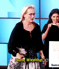 beablazemydearmockingjay:   Meryl Streep playing ‘Heads Up!’ on Ellen  Where