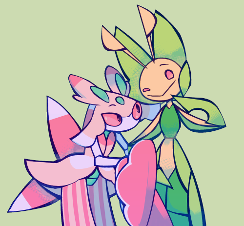 sceptile, lurantis, tropius, dhelmise, kartana, and 1 more (pokemon) drawn  by v_(govvvvw)