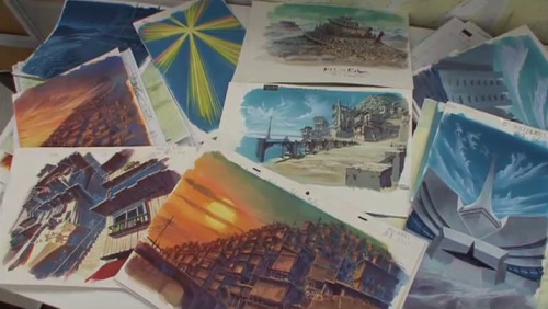 bewareofmpreg:hand-painted backgrounds from the kill la kill making of documentary