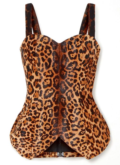 Alaïa | Structured cheetah-print ponyskin bustier | Fall Winter 2020-21