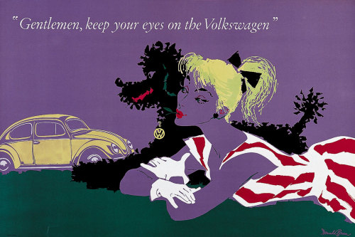 Donald Brun, advertising poster for VW, 1952.