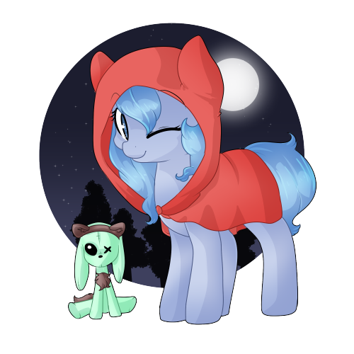 askbubblepop:  Bubble tried on many costumes, including princess luna, a kitty, a witch, and a butterfly! She decided to dress as little red ridding hood and bring along the scary wolf ghost bunny.  Thank you for all the requests! Support Bubblepop on
