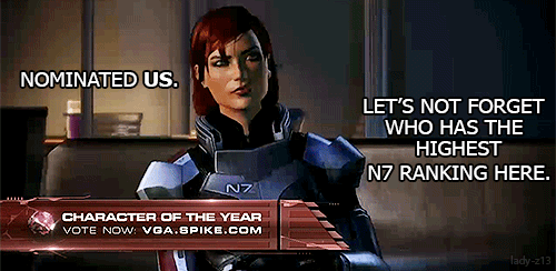      Commander Shepard at the VGAs Part I Also Garrus.     