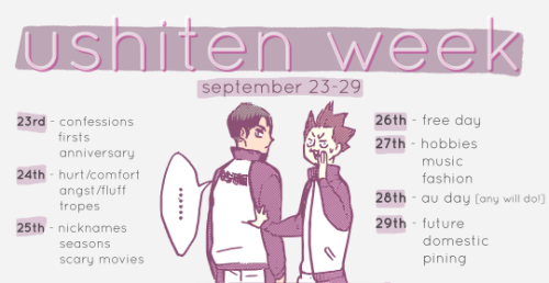 ushitenweek: Ushiten Week ‘19: Sept 23-29 This year, UshiTen week will be hosted in late 