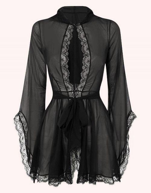 martysimone: Agent Provocateur | Wanda hooded gown - in silk chiffon & Leavers lace | FW2016-17
