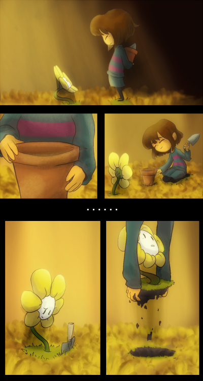 smieska-draws: It started off as flowey doodles and turned into this? ¯\_(ツ)_/¯ also it&rs