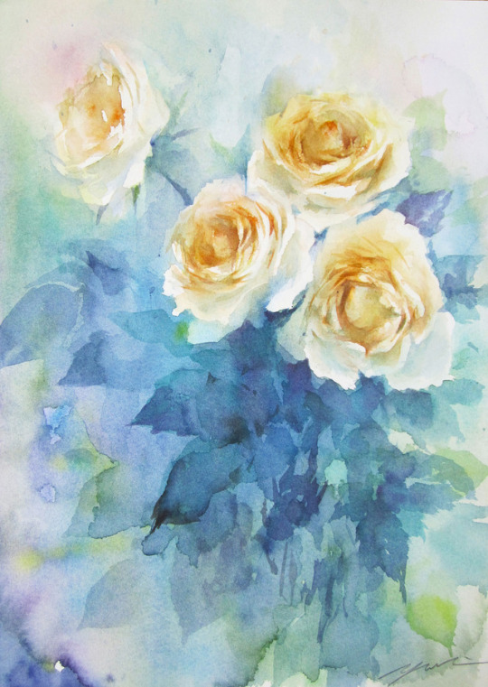 Rose Jul.26.2017 watercolor size:242*333mm (F4) paper:water ford white (細目・300g/m2)