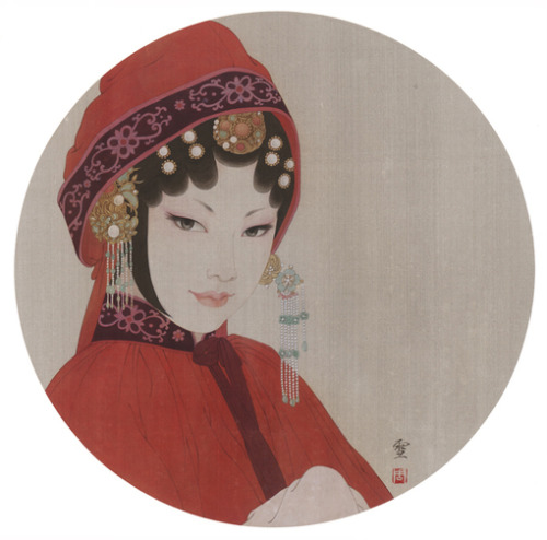 changan-moon:Portraitures of Dan by Gongbi artist Zhou Xue(周雪). The Dan (旦) refers to any female rol