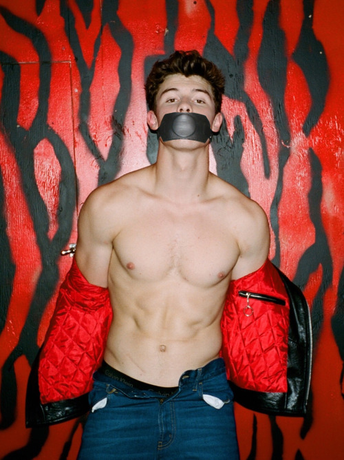 vlord76:Gag Request: Shawn Mendes shirtless and gagged