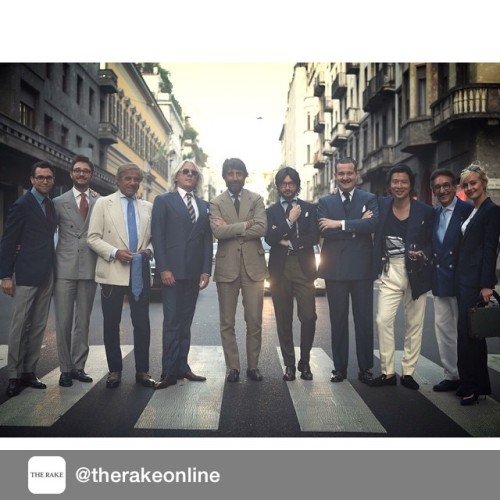 Stopping traffic at the @vitalebarberiscanonico1663 &amp; The Rake launch party last night. #Rakish 