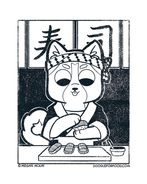 Porn Pics doodleforfood:Sushi chef doggo :D