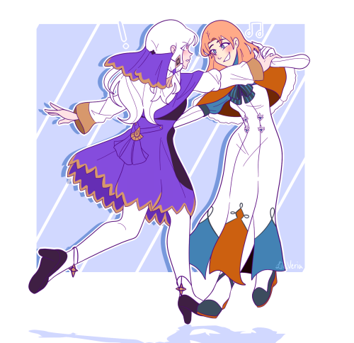annette pulls lysithea in for a dance~apart of a collab with @1-800-myrtenasty !