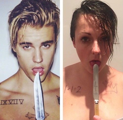 mymodernmet:  Woman’s Hilarious Parody Portraits Recreate Popular Celebrity Instagram Photos