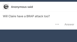 fatline:  MultiTask Asks #1 “Why would you ask me that?”“Brap” is the hip slobbo lingo for farts, but why would anyone want to see innocent Claire do such a thing? While I have super breath powers planned for her down the road which will culminate