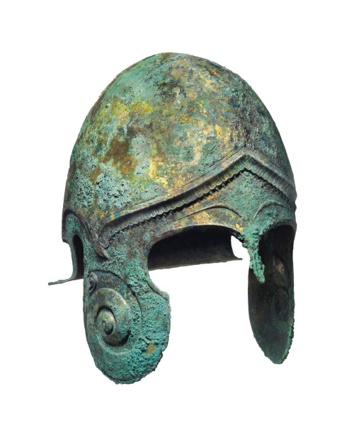 peashooter85: Bronze Chalcidean type helmet, Greece, 450-400 BC from Christies 