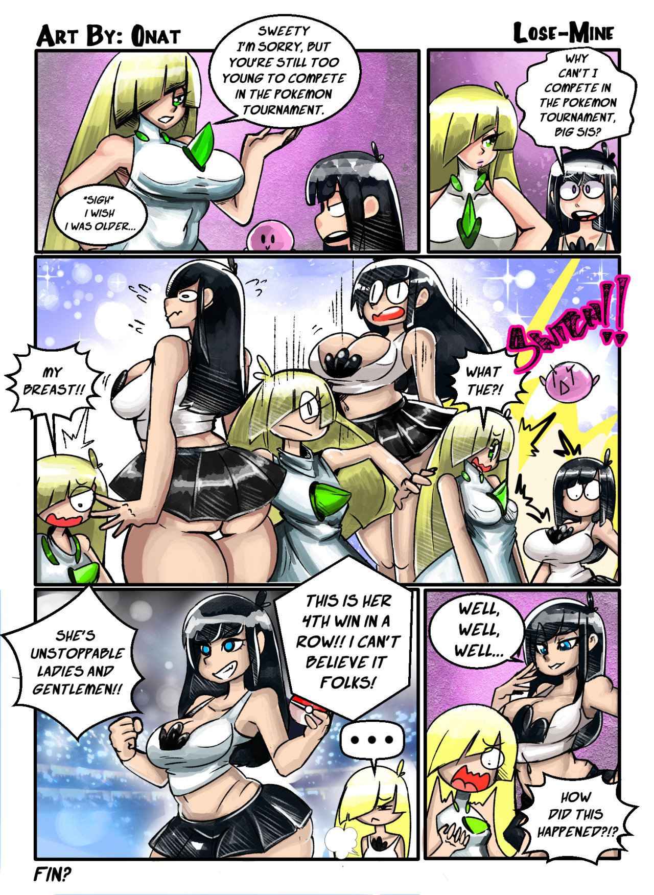   This is a comic commissioned by Mrironmustang on Tumblr. an age swap of Lusamine