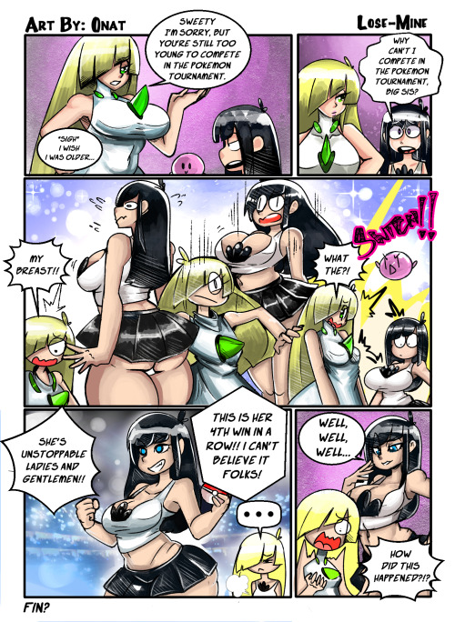 nat2art:  This is a comic commissioned by Mrironmustang on Tumblr. an age swap of Lusamine and his/her OC. this commission should’ve been up last friday, but a lot of mishaps happened while i was working on this commissions… but at least i finished