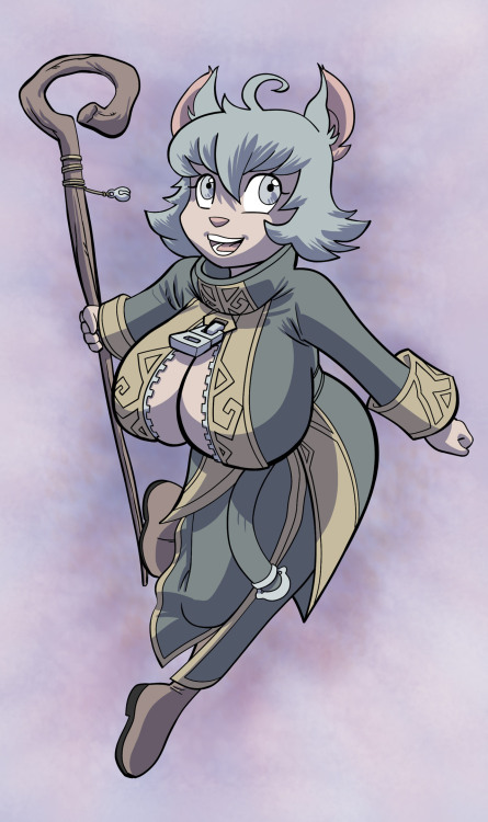 lightfootadv:  Another picture of someone else’s OC.  Winnifred the cleric from the comic Dungeonistas. I had to guess about the colors in places.  The main characters were redesigned recently, and there aren’t color picture of her below the waist.