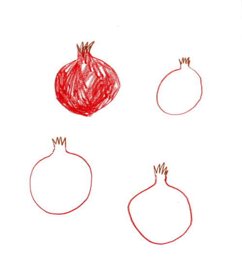 ljza:trying to figure out how to draw pomegranates