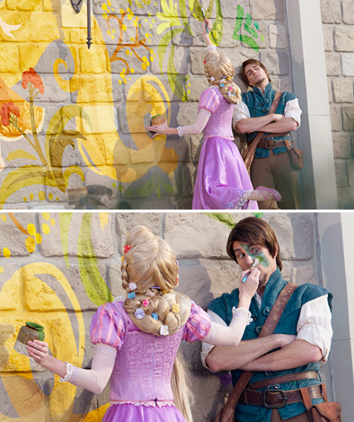 acharmingnotion:  Rapunzel dips into her artistic Disney Side! 