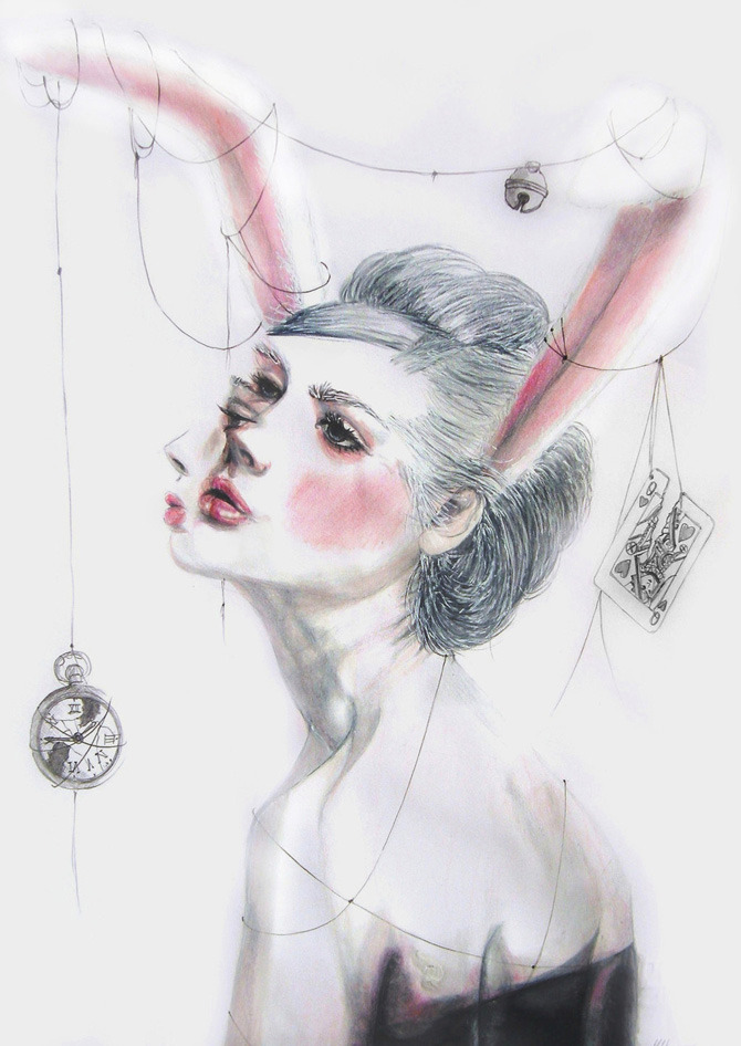 asylum-art:Layered portraits by Gaia AlariGaia Alari (Marie Esther) website (Marie