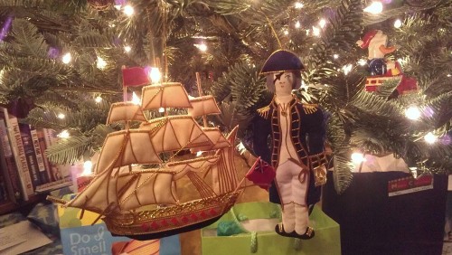 When I was in London in July of 2004, I bought these ornaments of Horatio Nelson and HMS Victory for