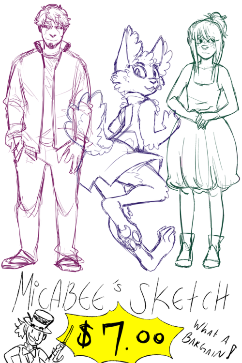 monstersthatbite: Hey we’re really broke! So here’s a commission sheet for some Micabee 
