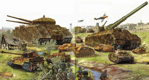 bmashine:  R-1000 Ratte, P-1500 Monster, Tiger II, Jg Pz IV, Jgd Pz IV.L70, Pz Kpfw II, Sturmgeschütz, StuG. III, Maus, Jagdpanther.