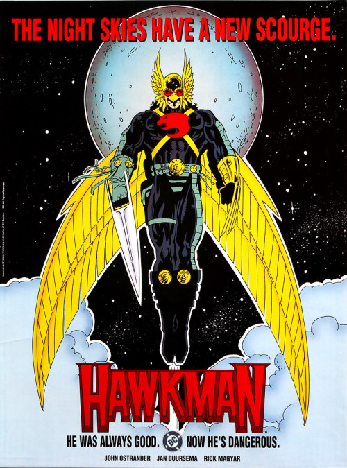 comfortfoodcontent:1993 Hawkman DC Comics Promo Poster