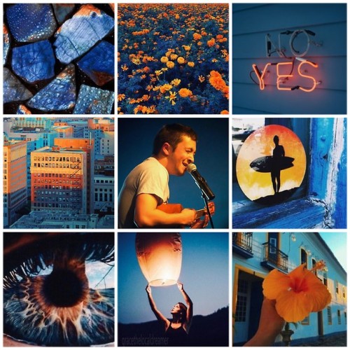 Tyler Joseph x Blue and orange moodboard