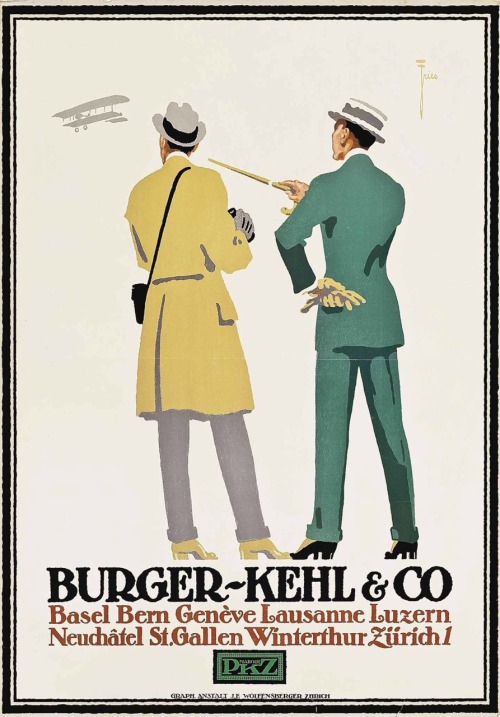 Burger-Kehl & Co. PKZ.1916.Lithograph in colours.127 x 90 cm.Art by Leonhard F. W. Fries. (1881-