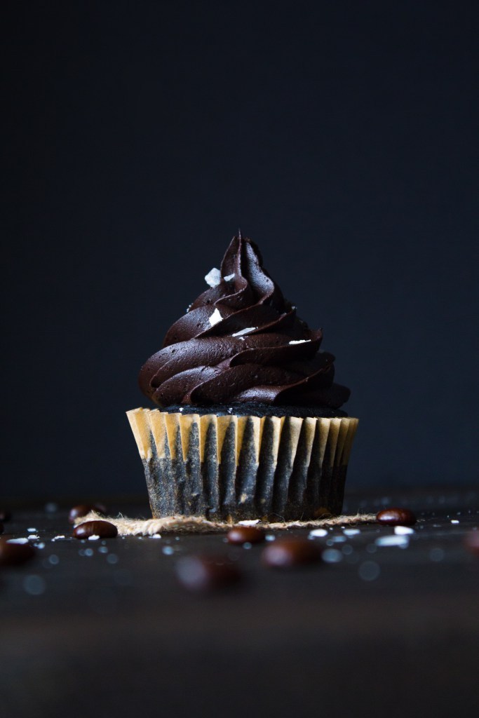 sweetoothgirl:   SALTED CHOCOLATE MOCHA CUPCAKES     What I want for breakfast today.
