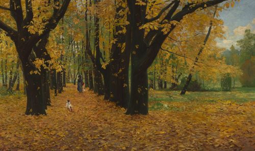 “Park in autumn” (c.1900) Michał Gorstkin-Wywiórski(Polish;1861–1926)oil on canvas National Museum
