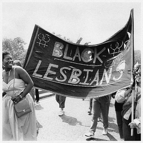 philaprint: “BLACK LESBIANS” Gay Pride Parade, London, UK, June 1985.