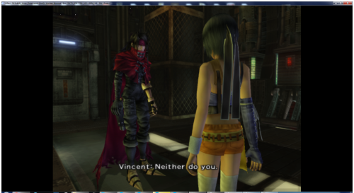 quartercirclejab:Vincent arrives just as Yuffie is wrapping up her job of shutting down the reactor 