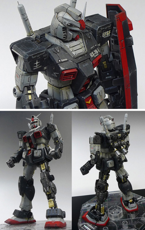lj7stkok: gunjap - [MG RX-78-2 Gundam Ver.O.Y.W] Prototype Gundam: Remodeled, Weathered. w/Cage. Ful