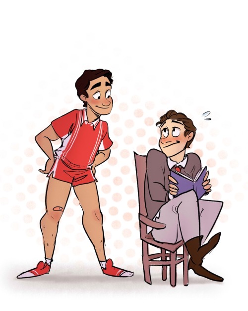 crazie-crissie:Soccer!Blaine and Nerd!Kurt for hazelandglasz ! Based on her lovely fic