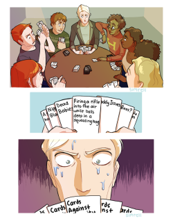 Simrell:  The Thought Of Snooty, Pure-Blooded, Draco Malfoy Playing Cards Against