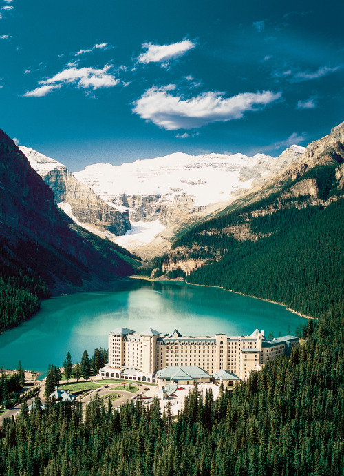 The Fairmont Chateau Lake Louise, hotel located in Canada.