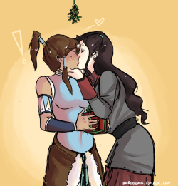 Beroberos:  Korra Asks Asami What The Hell Is Up With That Twig Hanging Above Them.