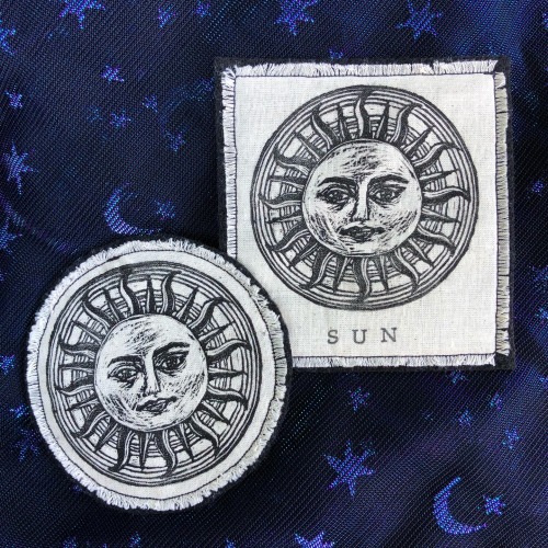 handmade iron on sun patches are now up in my shop! Shop | Instagram
