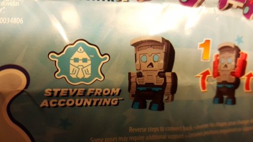 panzertron:One of the new series of blind-packed Transformers Botbots is literally just named “Steve