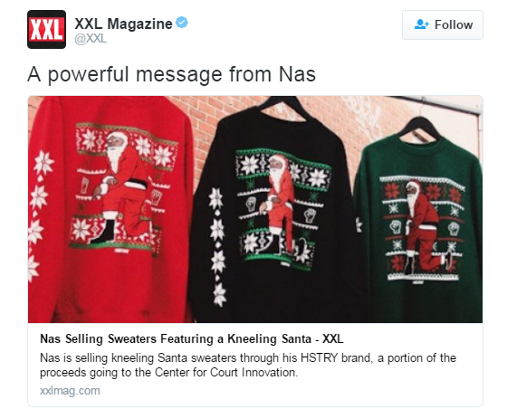 Nas Is Selling Black Santa Holiday Sweaters In Support Of Prison Reform