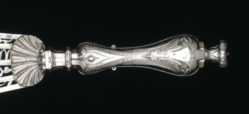 George W. Adams, Silver Fish serving knife, 1850 GB. Source V&amp;A