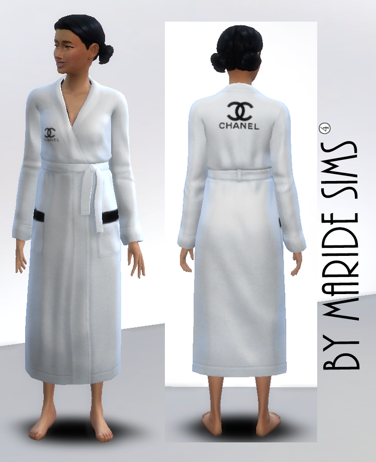 BY MARIDE SIMS 4 — CHANEL BATHROBE “3 RECOLORS” for woman Mesh