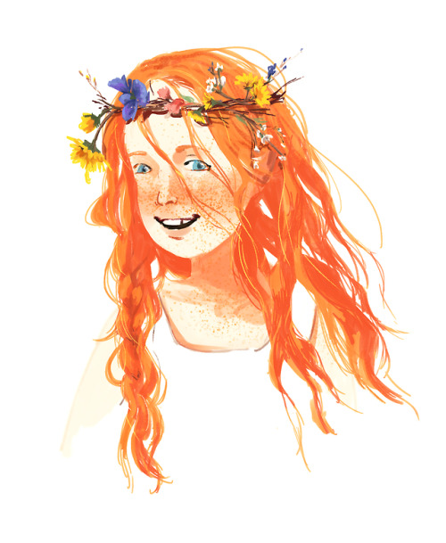 valvocea:  A warmup that turned into a whole painting of my sweet girl Anne! If you’re a fan of Anne with an E, check out this zine @kindredspiritszine!