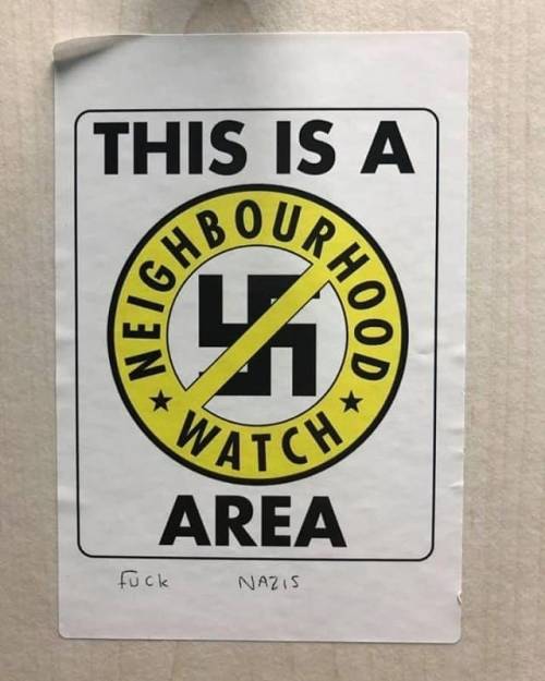 Anti-nazi stickers seen around Oxford, UK